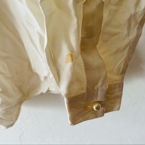 Vintage Pearl Embellished Long Sleeve Button Down Blouse - Picture 6 of 8